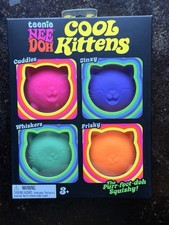 Schylling NeeDoh Teenie Cool Kittens - Sensory Squeeze Toy - Contains 4 Mini