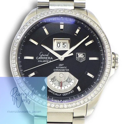 TAG Heuer Grand Carrera Calibre 8 WAV5115.BA0901 Date Luminous Index GMT Diamond - Photo 1/4