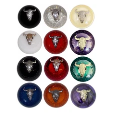 Cow Skull Brake Knobs Twisted Shifterz (Choose Color) (5/8"-11 female threads)