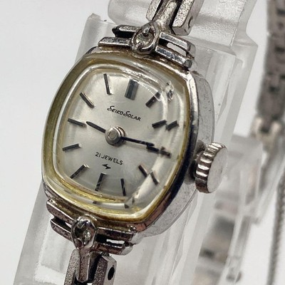 Seiko Solar 21 Jewels Handaufzug Square Damenuhr 10-3540 aus Japan