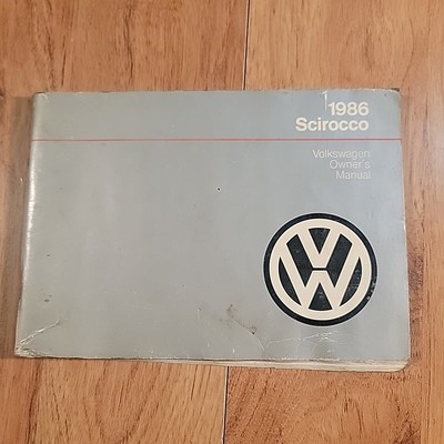 1986 Volkswagen Scirocco Owner's Manual vw