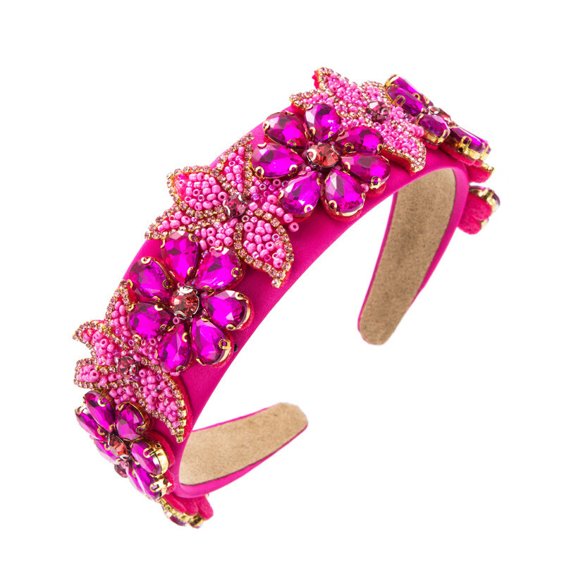 Lady Baroque Rhinestone Headband Crystal Flower Bead Fashion  display picture 2