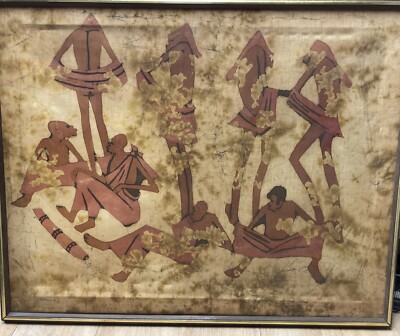 African Sadza Batik Panel 34 3/8  X 27 3/8  Very Ancient Mystery Art Truly WOW