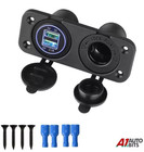 Car Dual USB 12V Charger Cigarette Lighter Socket Power Outlet Blue Led Light