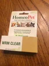 HomeoPet WRM Clear Homeopathic Worm Treatment for Dogs, 15 mL Ships N 24h