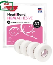 Heatnbond 4 Rolls Hem Tape Iron-On Adhesive, Super Weight, 32 Yards (3/4 Inch X 
