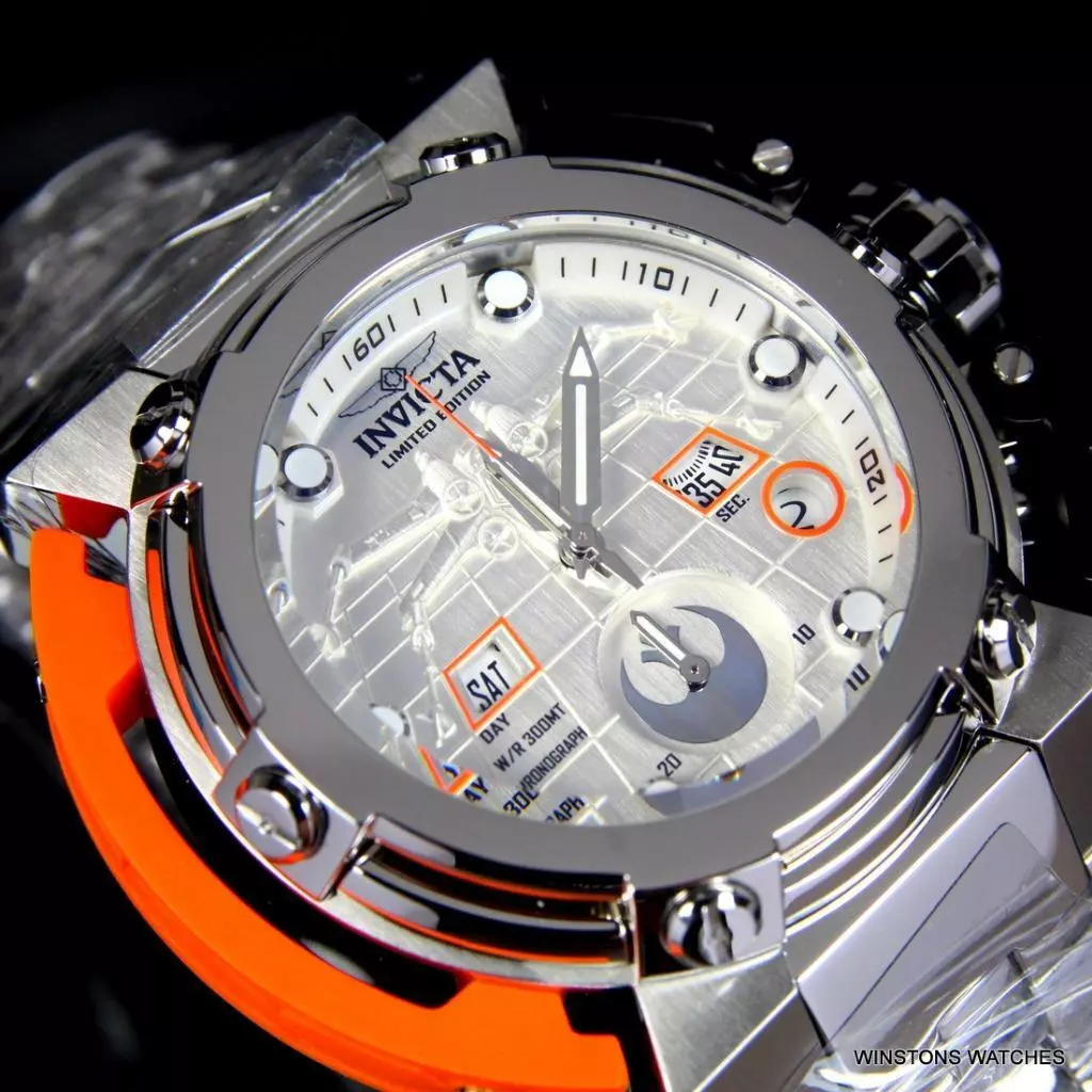 Invicta Star Wars Rebel Alliance X-Wing Silver Tone Swiss Mvt LE Watch New