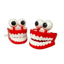 Wind Up Chattering Teeth Monster Funny Novelty Stocking Filler Toy Fidget