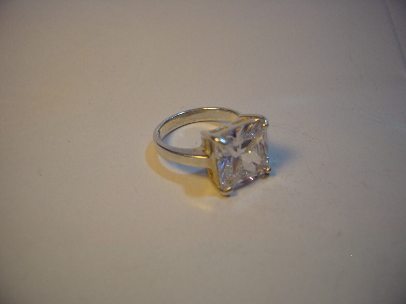 High-Quality Solid Silver Ring -Large Square Spar… - image 7