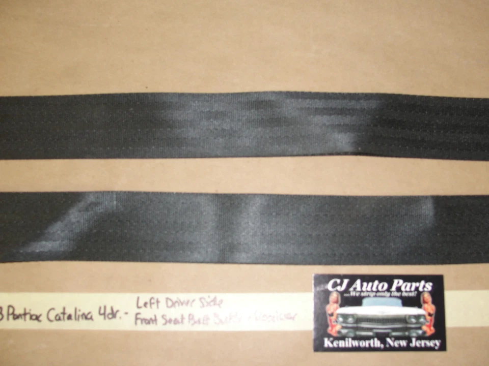63 Pontiac Catalina 4 Door LEFT DRIVER SIDE FRONT SEAT BELT BUCKLE AND RECEIVER - Image 3 of 4
