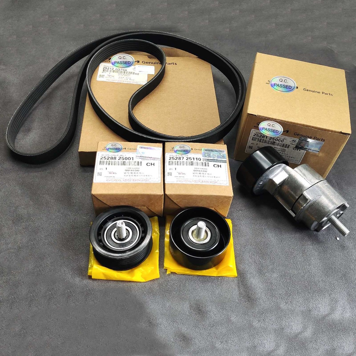 む出品 e V-Belt and Tensioner and Idler Pulley Kit for Hyundai Tucson