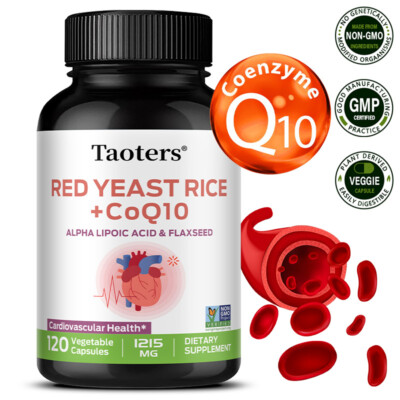 Red Yeast Rice Supplement with COQ 10 & Alpha Lipoic Acid, Cardiovascular Health