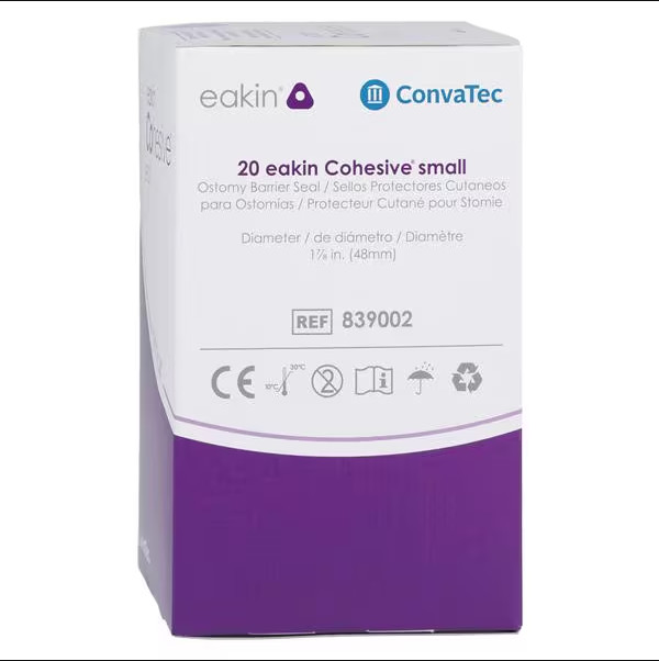 NUEVA Caja de 20 Sellos Cohesivos ConvaTec 839002 Eakin 2 Pulgadas, Pequeños