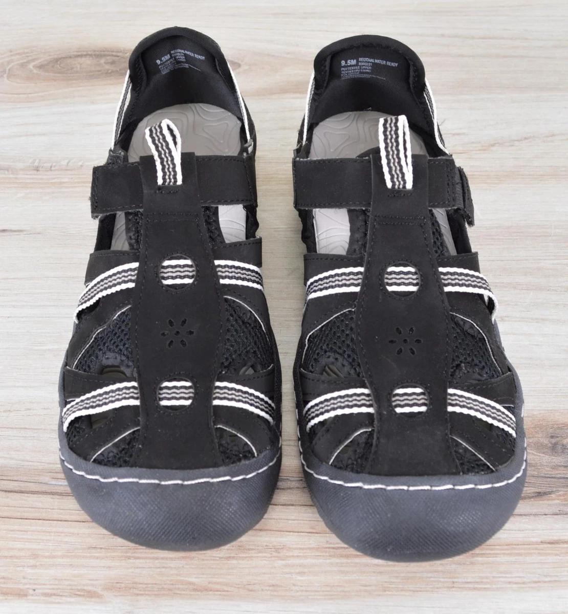 New JBU Women s REGIONAL WATER READY Sneakers Sandals Size 9.5 BLACK WHITE