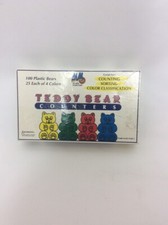 Vintage Media Materials Plastic Teddy Bear Counters 4 Colors 100 Pieces