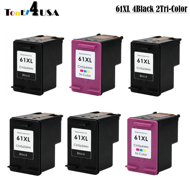 6Packs 61XL Black&Color Ink Cartridges for HP Deskjet 2050 2510 2540