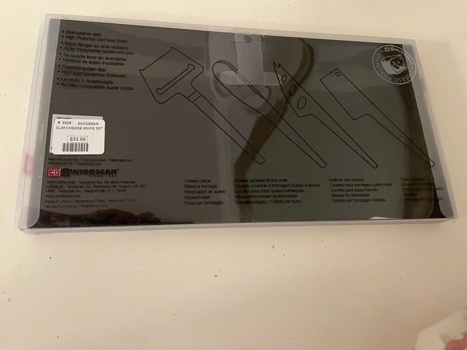 Swissmar Juego de 4 Cuchillos/Esparcidores/Cuchillas de Queso Delgados Pulidos de Acero Inoxidable Nuevo Foto 3 de 3