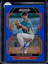 2022 Panini Prizm Draft Picks #PDP163 Nolan DeVos Base Autographs Blue #/99