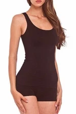 One 2 One  Wire Free Shaper Tank Camisole Black S-Xl Shapewear Cami Top