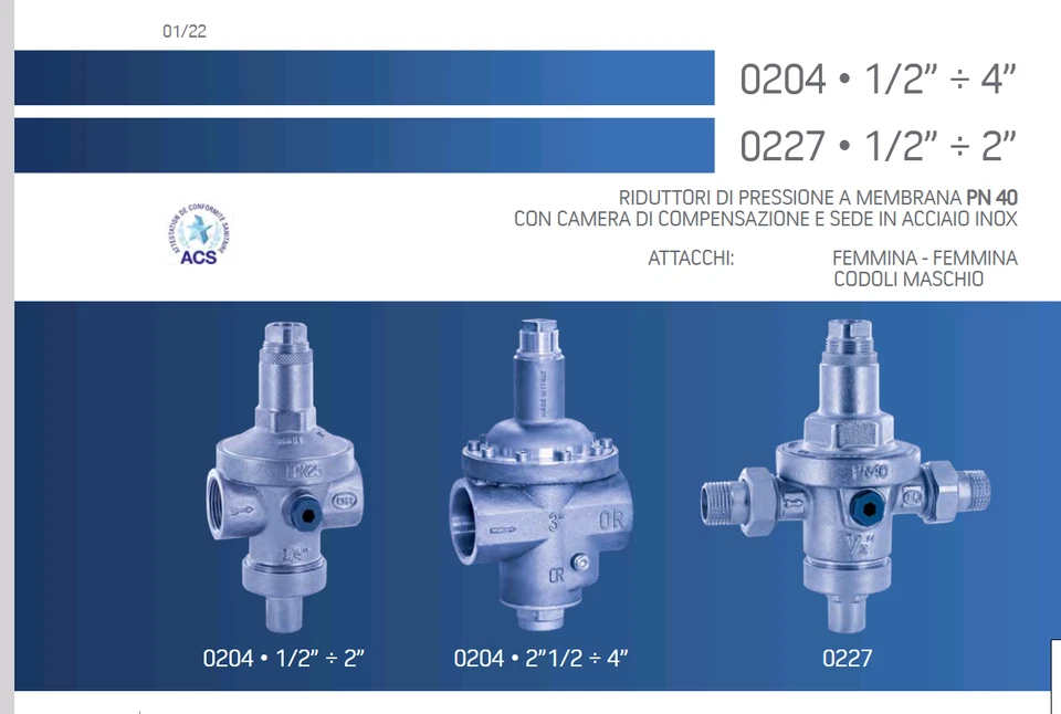 RIDUTTORE DI PRESSIONE 3/4" PN 40 RIGAMONTI 204.020 MANOMETRO E BOCCHETTONI - Immagine 4 di 4