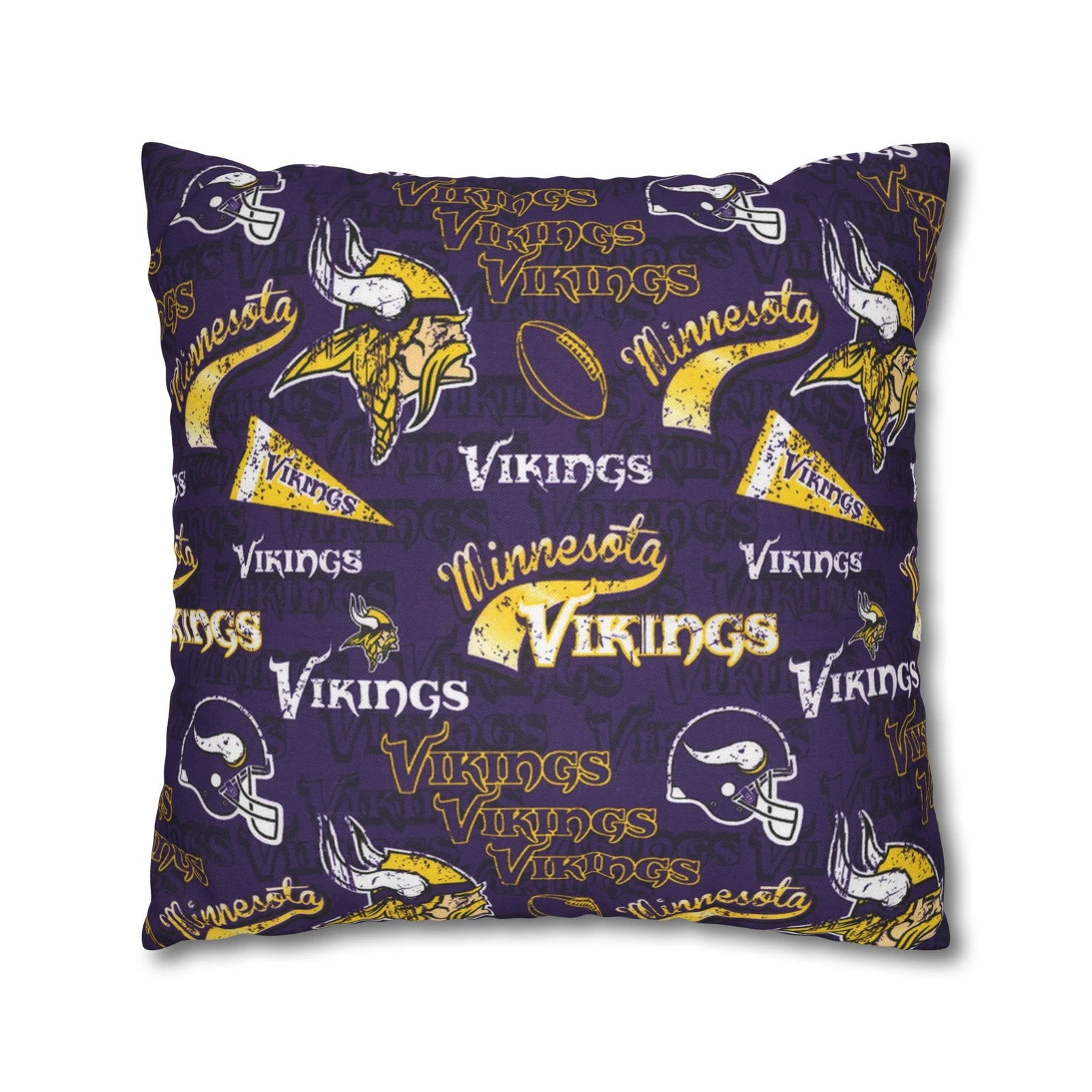 Minnesota Vikings Spun Square Throw Pillow