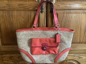 coach straw tote