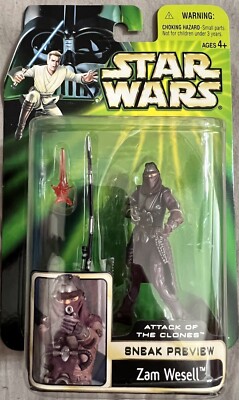 Star Wars Zam Wesell Figure Attack of The Clones Sneak Preview AOTC VINTAGE MOC