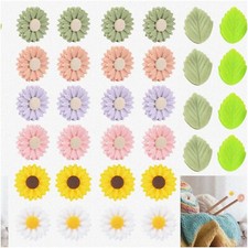 DaisyLeaves Needle Stoppers - 32Pcs Silicone Caps for Knitting Needles, Point Pr