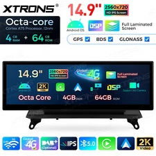 14.9" Car Stereo IPS Screen 4+64GB Android 14 For BMW X5 E70/X6 E71 Left 07-10