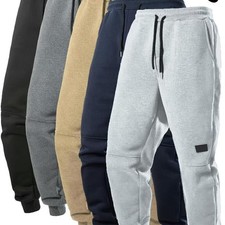 Men Jogger Pants Workout Fleeced Sweatpant Drawstring Sport Jogging Gym Trousers
