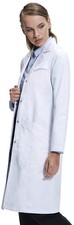 Premium Lab Coat For Women Multiple Pockets Classic Fit Concealed Snap 37 In