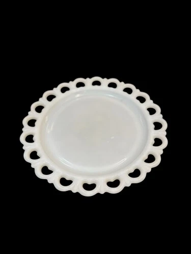 Vintage Anchor Hocking Old Colony Milk Glass 13 in. Lace Edge Serving Platter