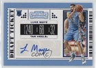 2019 Panini Contenders Draft Picks College Ticket Blue Foil Luke Maye Auto nd3