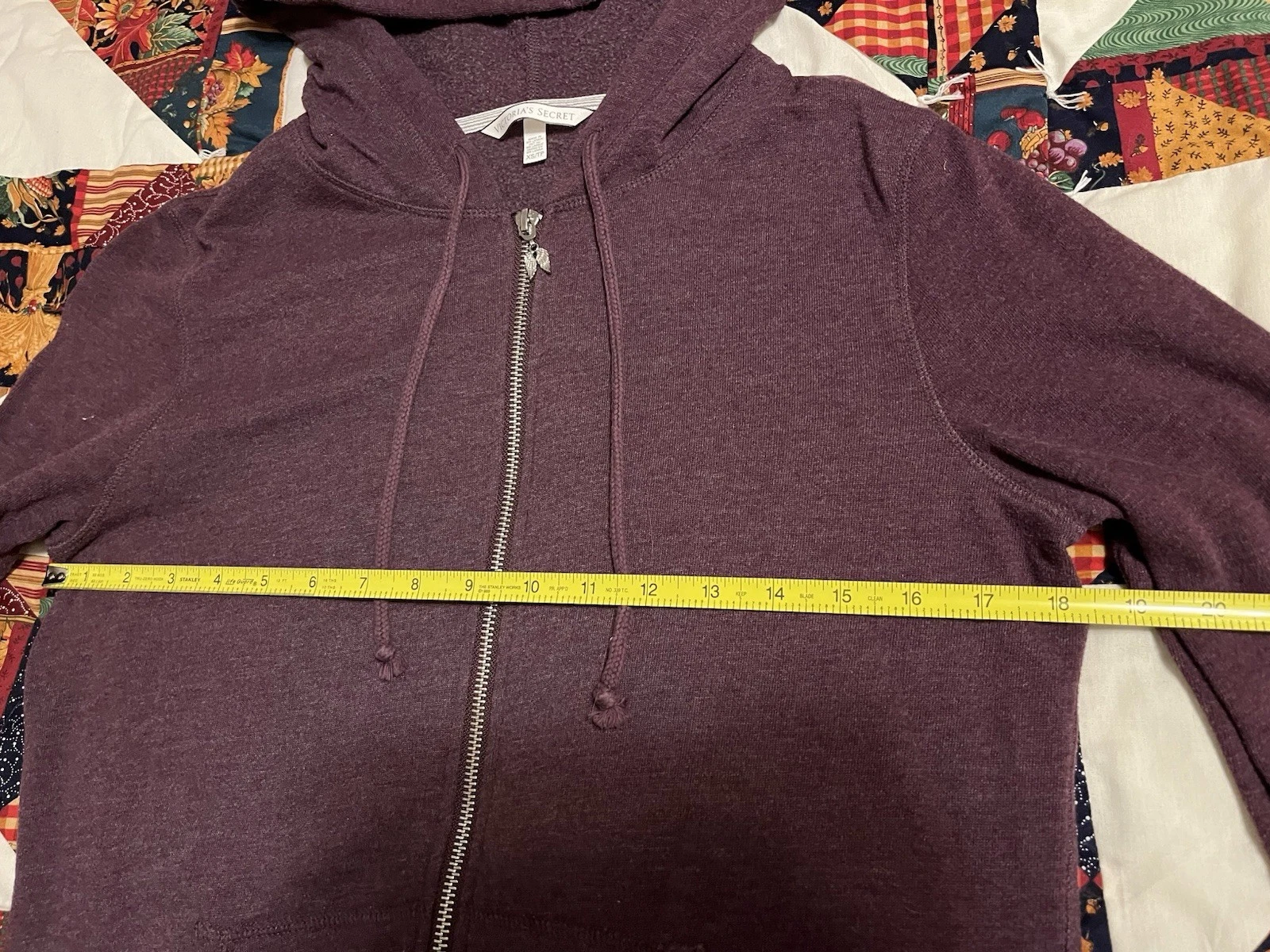 UNDERCOVER Felpa con cappuccio Victoria's Secret vintage Y2K Bling oro paillettes ali d'angelo viola XS