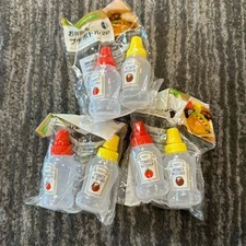 Mini Condiment Bottle 6 Portable Dispenser Travel Ketchup Mustard Squeeze Bottle
