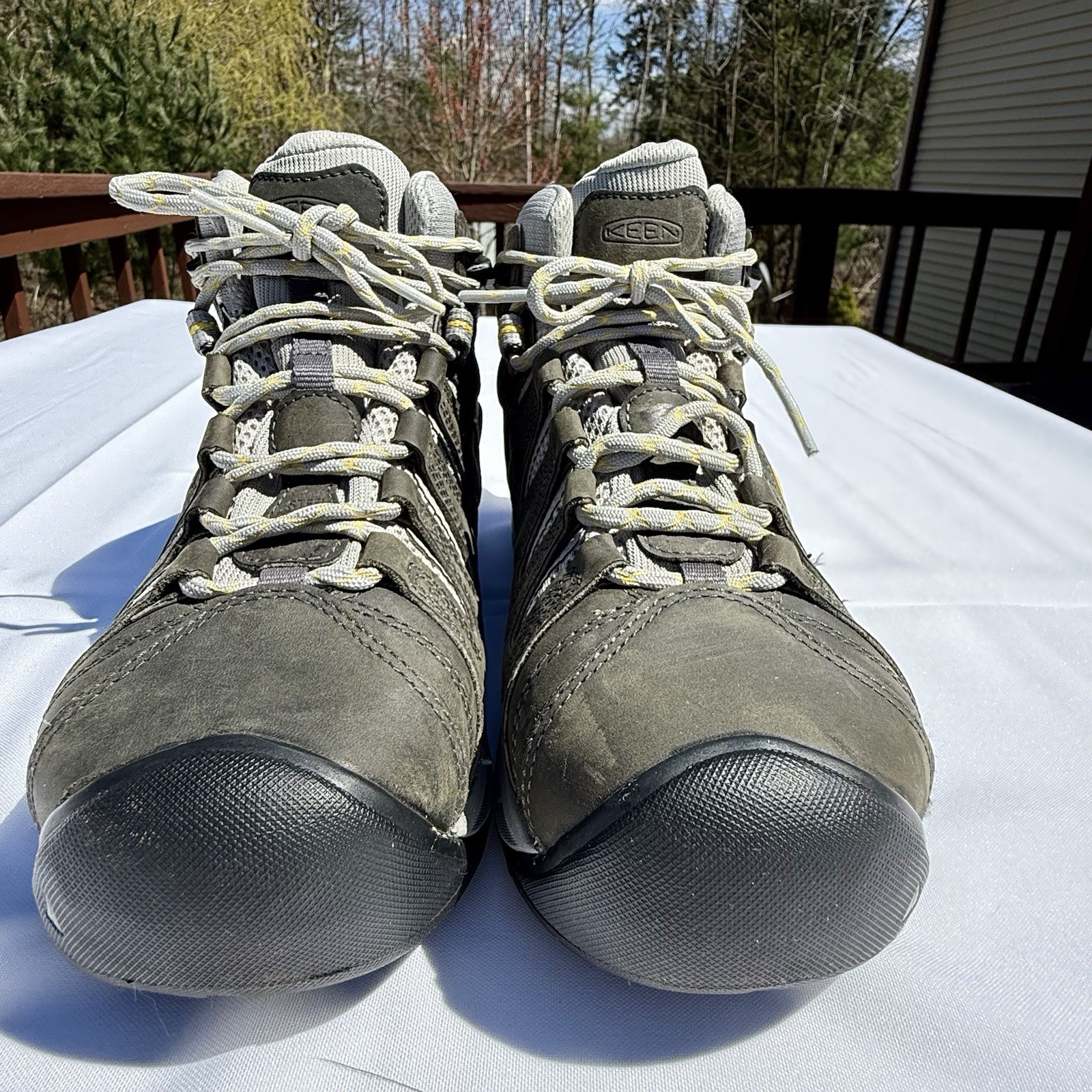 Stivali da lavoro Keen Flint II Mid impermeabili donna taglia 7 5 grigio magnetico punta acciaio EH