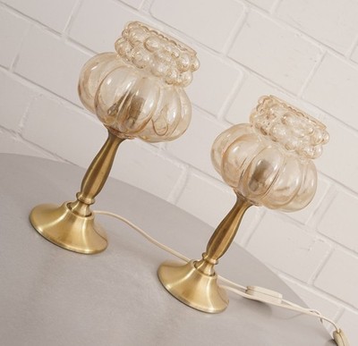 Pair of Doria 1744/2 Brass Bubble Table Lamps Bedside Table Lamps Lamps Vintage