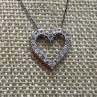 Contemporary 925 Sterling CZ Open Heart Pendant Necklace 2.3g — photo 4