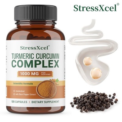 StressXcel Turmeric Curcumin Complex Joint Antioxidant Support 120 Veg Capsules