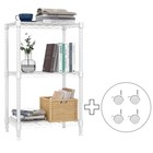 750 lbs 3 Shelf Metal Storage Shelves Wire Racks Rolling Steel Organizer Wheels