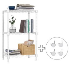 750 lbs 3 Shelf Metal Storage Shelves Wire Racks Rolling Steel Organizer Wheels