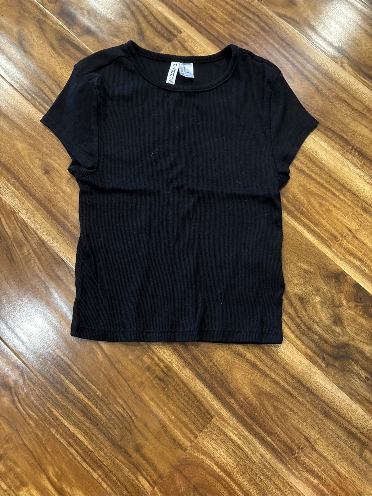 H&M Basic Womens Pullover T Shirt Short Sleeve Crew Neck Black Size Small