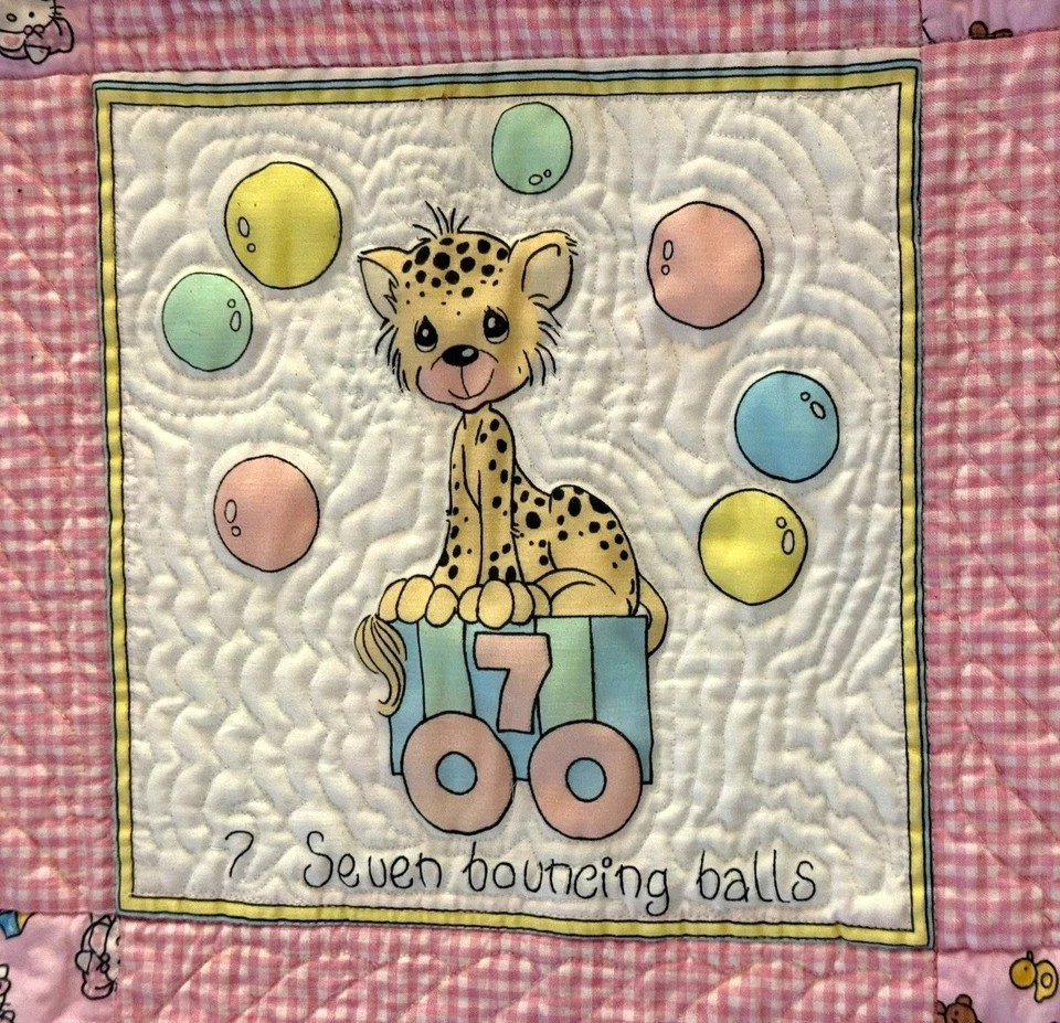 Handmade Reversible Baby Quilt – Precious Moments Front / Dr. Seuss Back 36x48 - Image 3 of 4