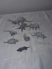 Vintage MARX Light Gray Plastic Dinosaur Prehistoric Lot of  4