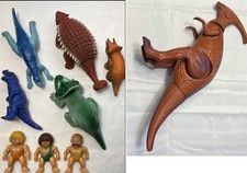 Vtg Lot Playskool Definitely Dinosaurs Apatosaurus Caveman Cavewoman 1987