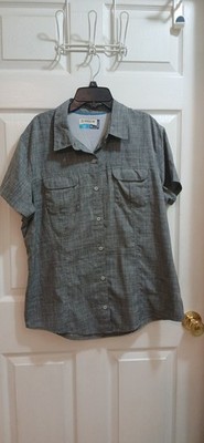Magellan Womens Fish Gear S/S Shirt Classic Fit Moisture Wicking XL Free Ship