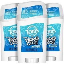 Tom's of Maine Wicked Cool! Kids' Natural Deodorant 1.6 Oz--Freestyle--Lot of 3
