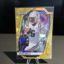 2025 Panini Prizm Draft Picks Jayden Daniels Gold Cracked Ice LSU Tigers #178