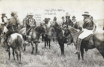 Oklahoma Indian Buffalo Hunters 1909 RPPC Photo Postcard COPY