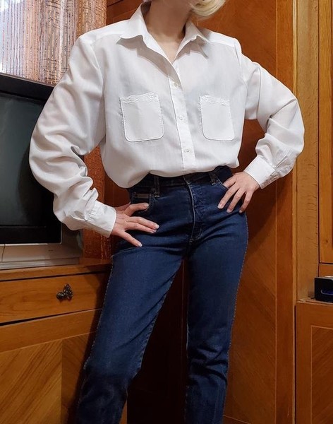 Women Van Laack Shirt White Cotton 36 / S